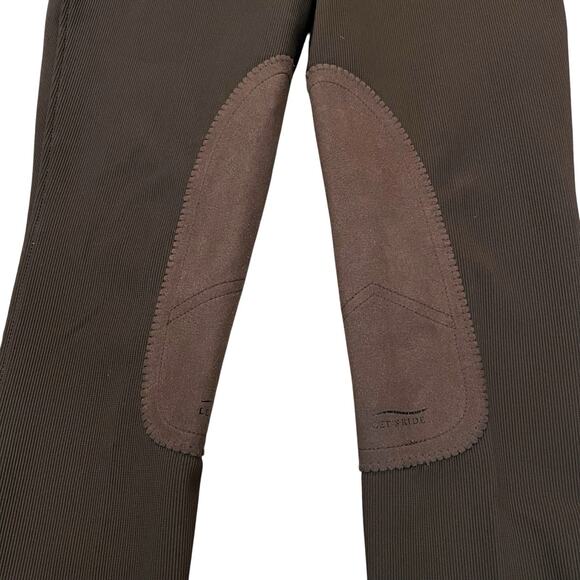 Tuff Rider Womens Breeches Size 28 Brown Knee Patch Low Rise Equestrian Ribbed - Picture 3 of 10